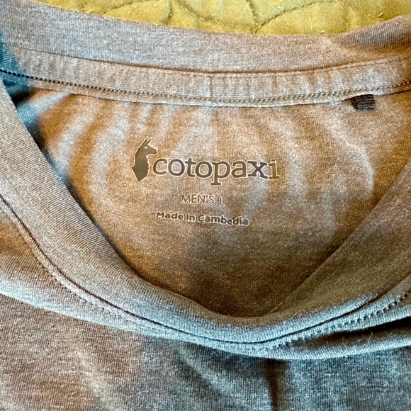 Cotopaxi Paseo Travel Pocket T-Shirt Grey Gray T Shirt Quick Dry Sweat Wicking - Picture 4 of 5